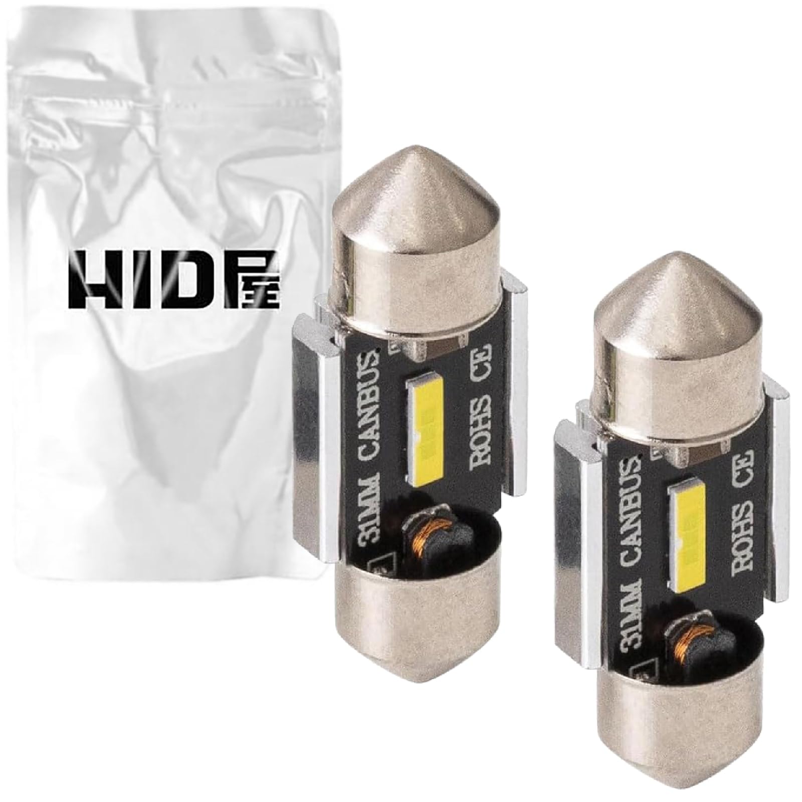 

HID Shop LED T10 Number Light Room Lamp 150lm White 6500k Domestic Car Set of 2 Lamp/Back etc. 31/32mm Car/Import