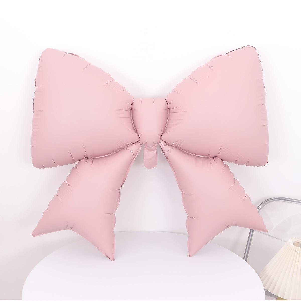 Matte Pink Heart Bow Balloon Decoration for Children s Birthday Photo Backdrop