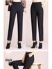 Fleece Pants for Middle-Aged & Elderly Women: Elastic Waist, High-Waisted, Straight-Leg, Loose Fit for Spring & Autumn Wear.