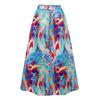 Women's Large Size Round Neck Sleeveless Printed Loose A-Line Top and Skirt Set