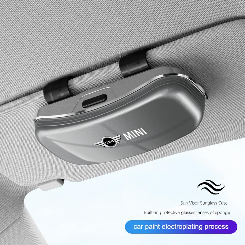 Caja para Gafas de Visera de Coche Estuche de Almacenamiento para Gafas de Sol de Automóvil Para MINI Cooper R56 F56 R50 JCW Cabrio Aceman Countryman Clubman Roadster
