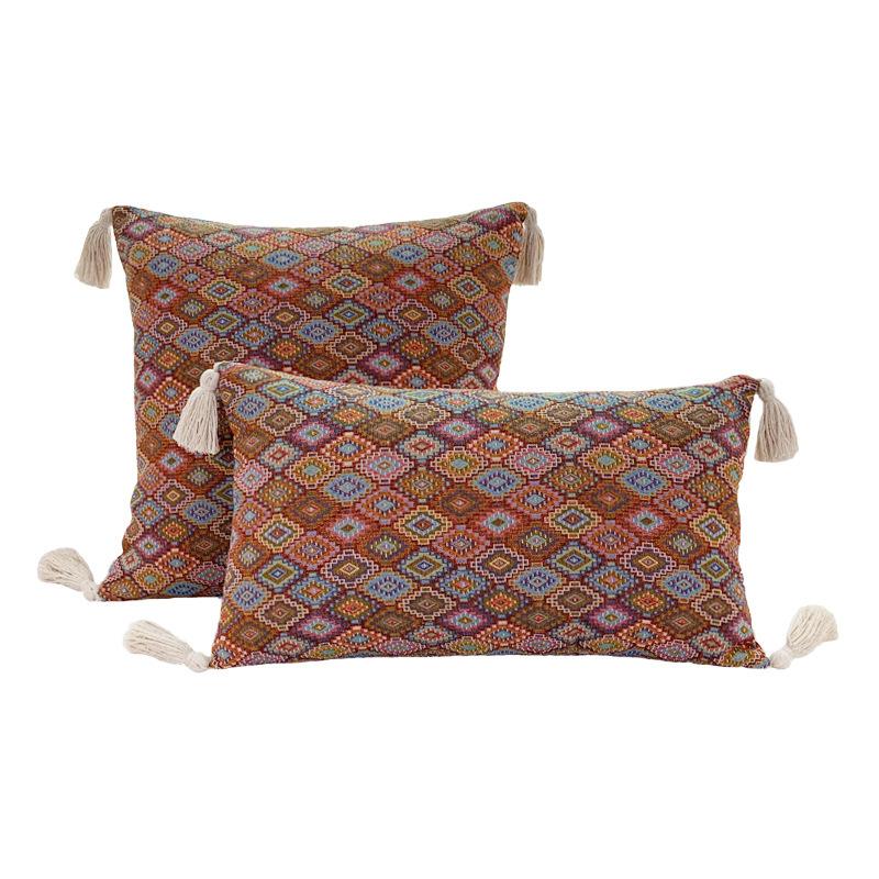 Retro European Style Cotton Linen Flower Cushion Pillowcase Living Room Sofa Backrest High Precision Jacquard Cushion Cover