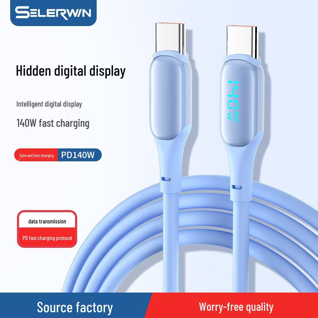 140W Dual Type-C Fast Charging Cable with LED Power Display