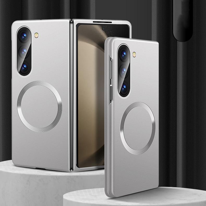 Luksusowe magnetyczne smukłe 2-częściowe składane etui do Samsung Galaxy Z Fold 6 Fold 5 Fold 4 Fold 3 Jednolity kolor Twardy komputer Odporny na wstrząsy Bezprzewodowe ładowanie Telefonu