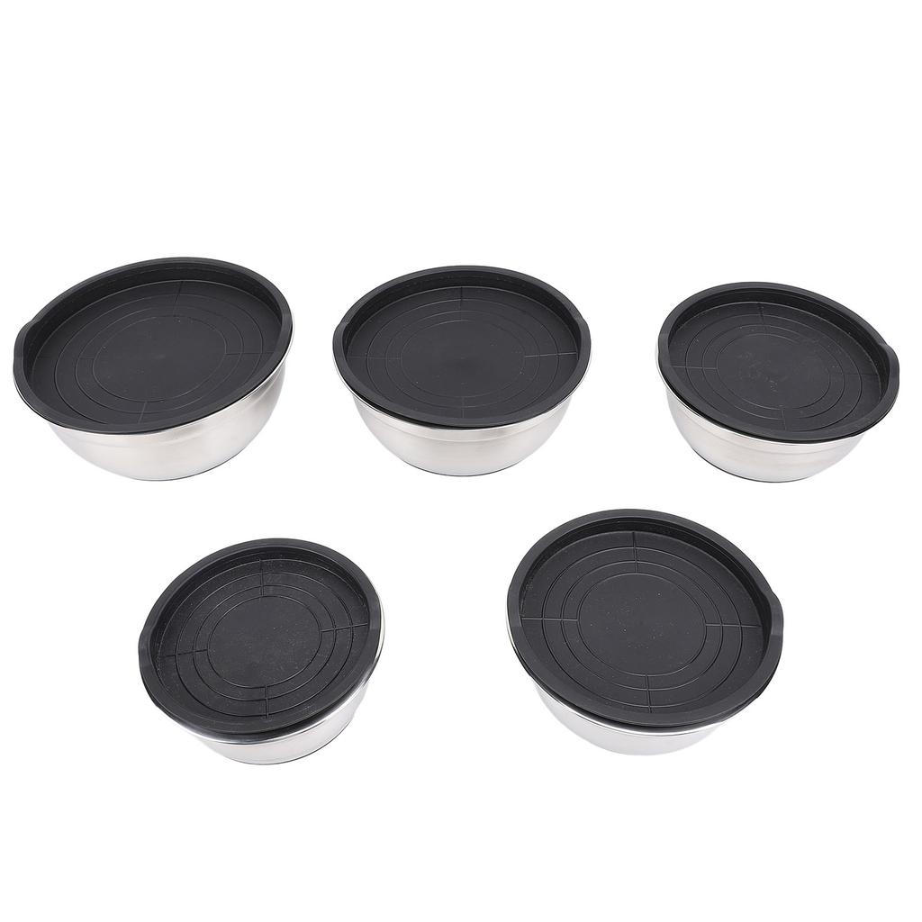 5 Pieces Stainless Steel Bowls with Lids Multipurpose Baking and Mixing Bowl Set for Vegetable