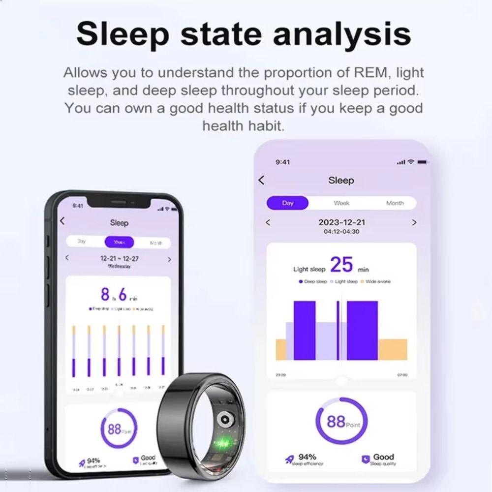 IP68 Waterproof Intelligent Sleep Tracker Fitness Tracker Finger Ring  Jewelry Gifts