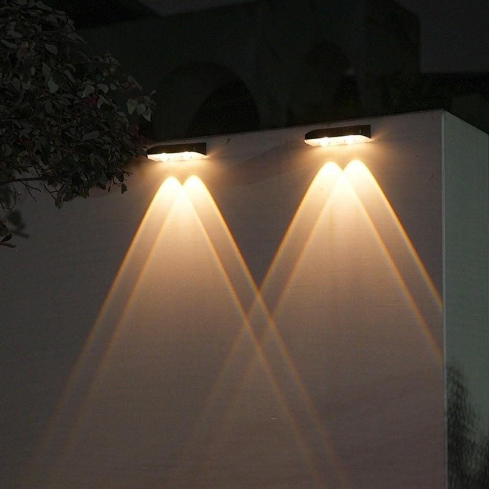 Dimmable Panel Solar Wall Light Waterproof Automatic Night Light Solar Fence Lights 3 Color Changing Decorative Lighting