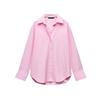 Spring New Women clothes Western Style Stripe Oxford Long sleeve Lapel Simple Loose Shirts 8741049