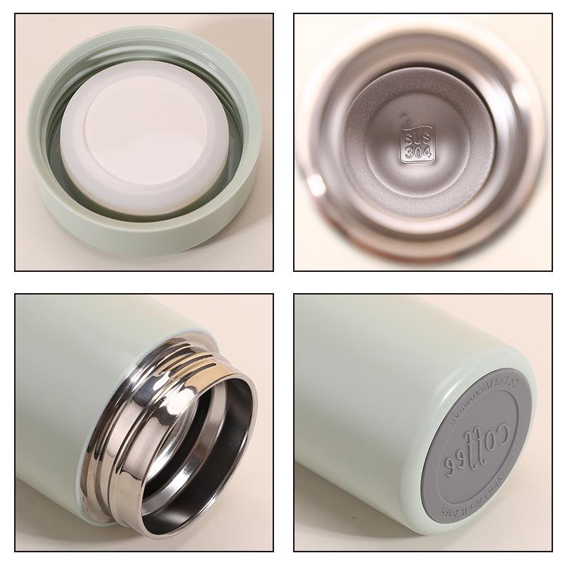 350ml Neue Taschentasse Mini Isolierflasche Business Gerader Becher Tragbar Große Kapazität Macaron Farbe