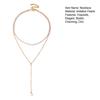 Golden Faux Pearl Necklace for Women Double Layer Faux Pearl Beaded Chain Choker for Birthday Wedding Anniversary Gifts