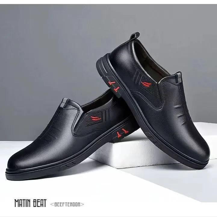 Men's Shoes Genuine Leather  Breathable Business Shoes Men's Foot Cover Soft Leather Soft Sole Korean Version Casual Leather Shoes Men