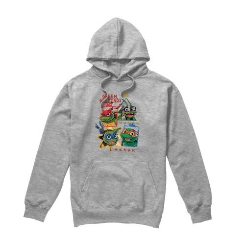 Teenage Mutant Ninja Turtles: Mutant Mayhem Mens Green Greetings Christmas Hoodie