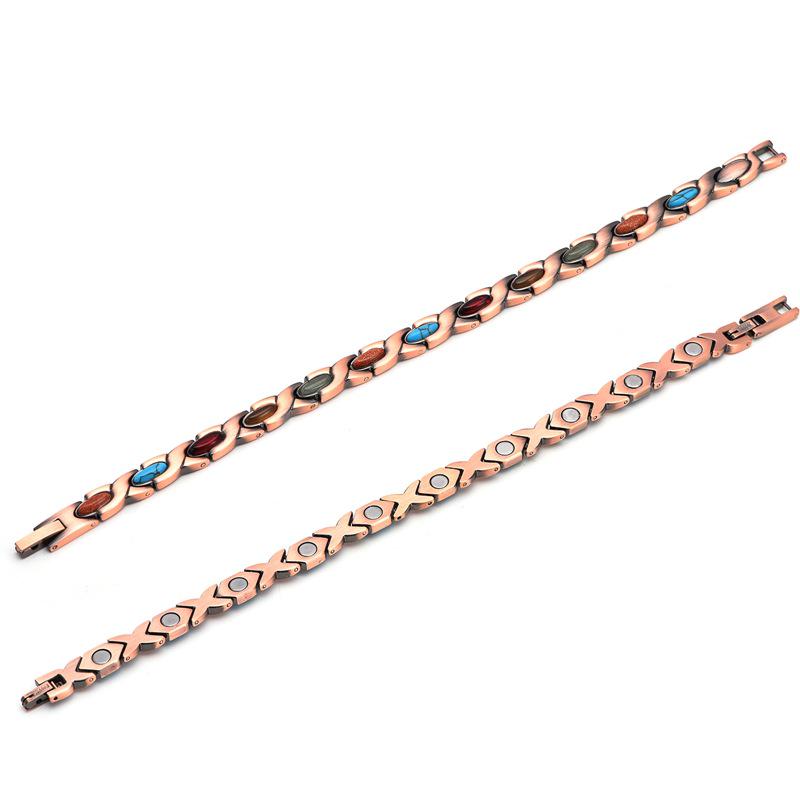 Bracelet Magnétique Coloré Turquoise et Cuivre pour Femmes - Hypoallergénique et Tendance