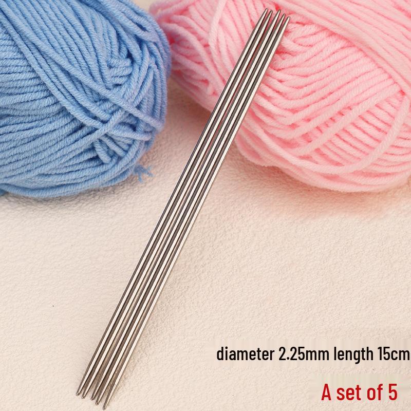 Short Stainless Steel Double-Pointed Needles for Knitting Scarves, Dolls, and Socks