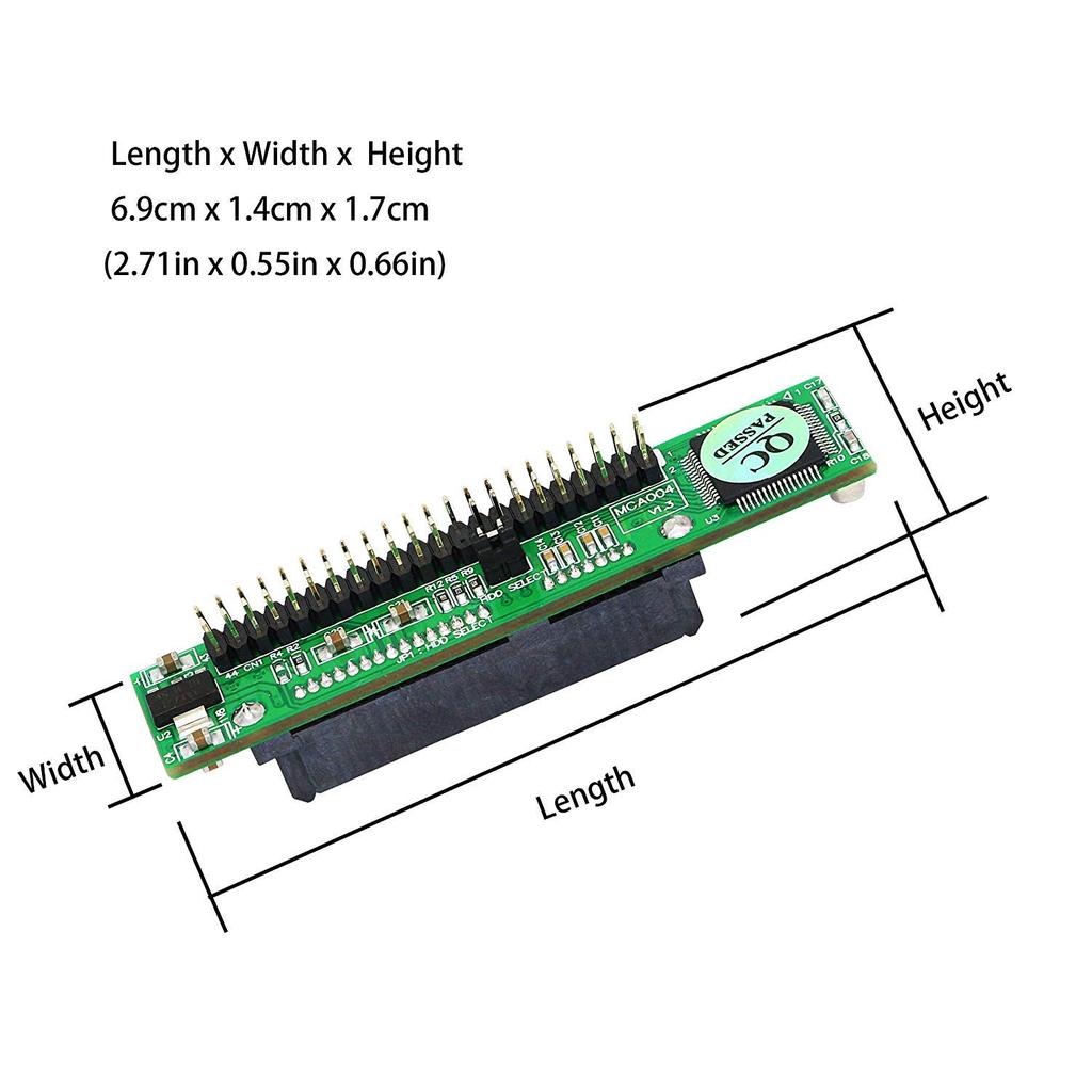SinLoon SATA Female To Male IDE Adapter PC and Mac SATA Hard Drive Interface Adapter Blue IDE 44-Pin 2.5-inch (for Computers) (SATA F/2.5 44-Pin Male)