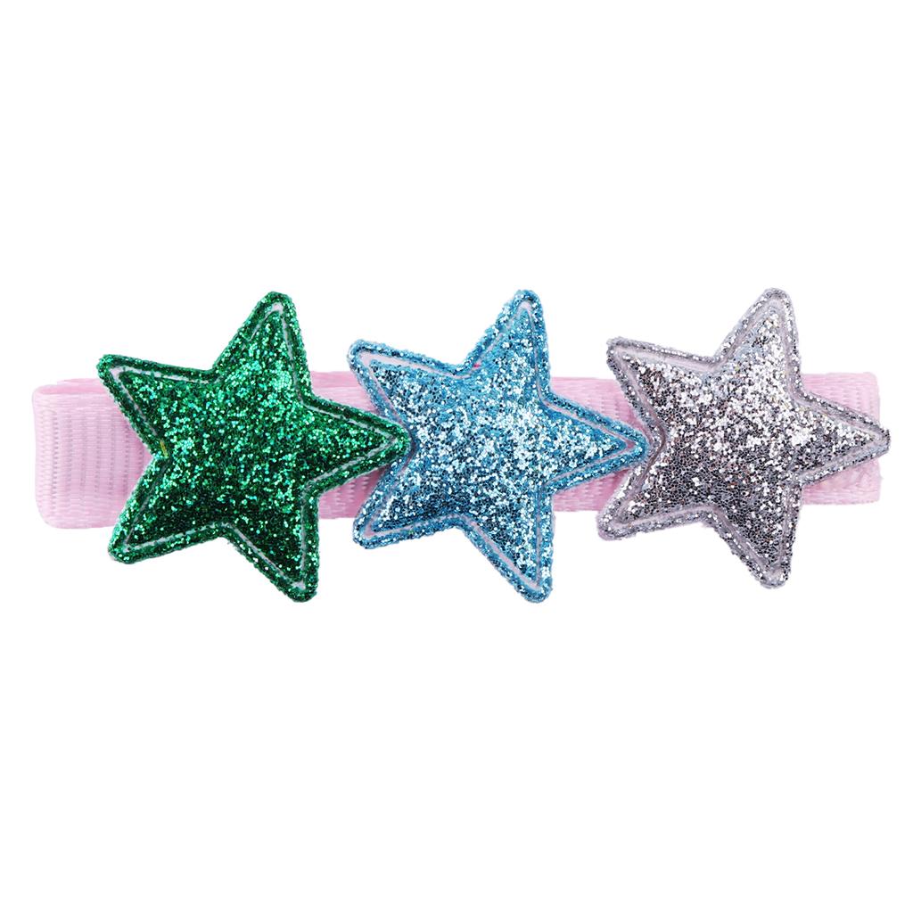 Glitter Star Hair Clips for Girls Sparkly Rainbow Clips Kids Hairpins Star Shaped Hair Barrettes Headwear Hair Accessories
