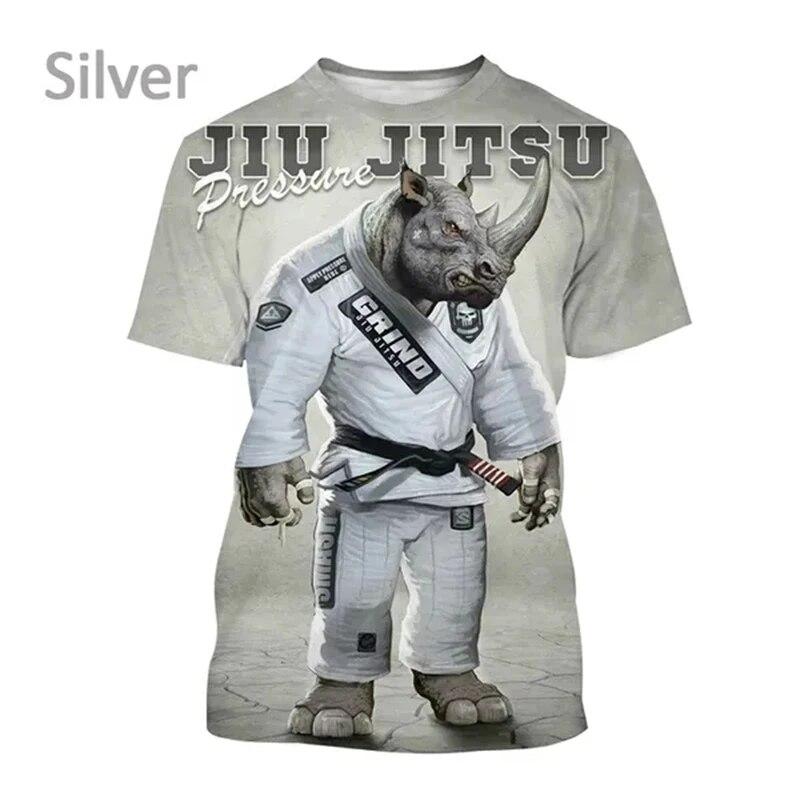 New BJJ Animal T Shirt Men's Jiu-Jitsu Lovers Cool Fashion Short-sleeved T Shirt Harajuku Style Streetwear Top 3D Print T-shirt