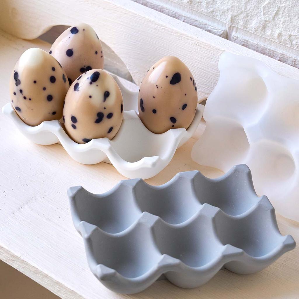 6-Compartment Egg Holder Silicone Mold DIY Jewelry Staorage Box Casting Molds Plaster Resin Craft Making Home Decor Supplies