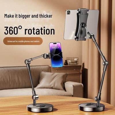 Soporte voladizo ajustable para teléfonos, tabletas, iPad y Switch - Ideal para uso de escritorio, transmisión en vivo, grabación cenital y visualización cómoda.
