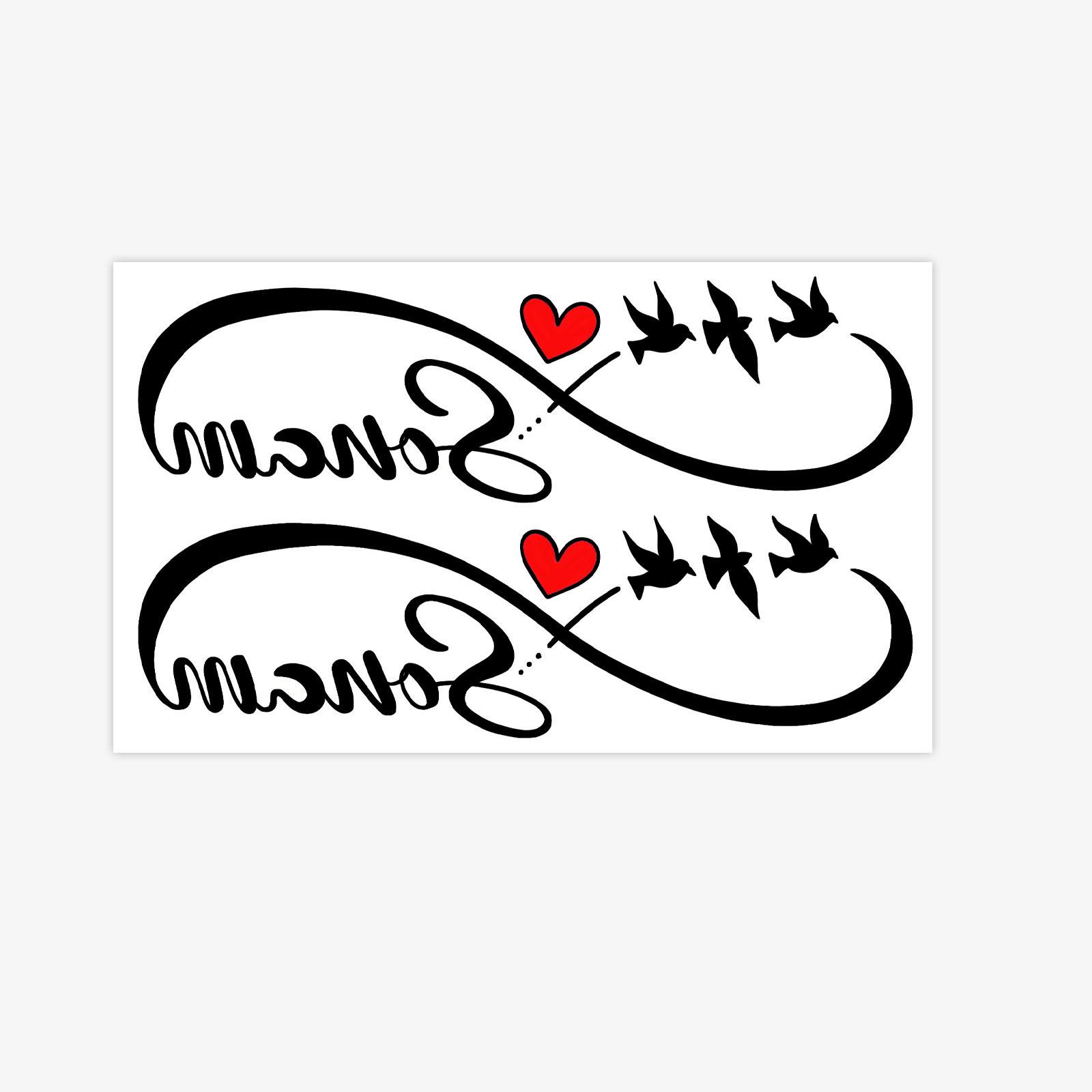 

Minimalist Letter Sorem Tattoo Sticker, Swallow Love Element, Waterproof, Sweat-Proof And Non-Reflective. 9*15