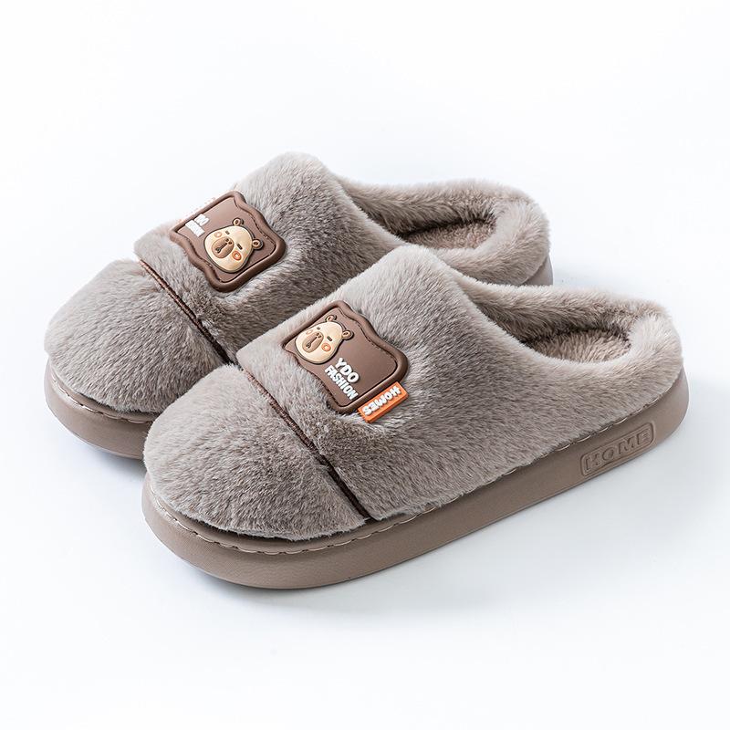 Cotton slippers autumn and winter thick-soled indoor home use lightweight velvet warm couple shoes