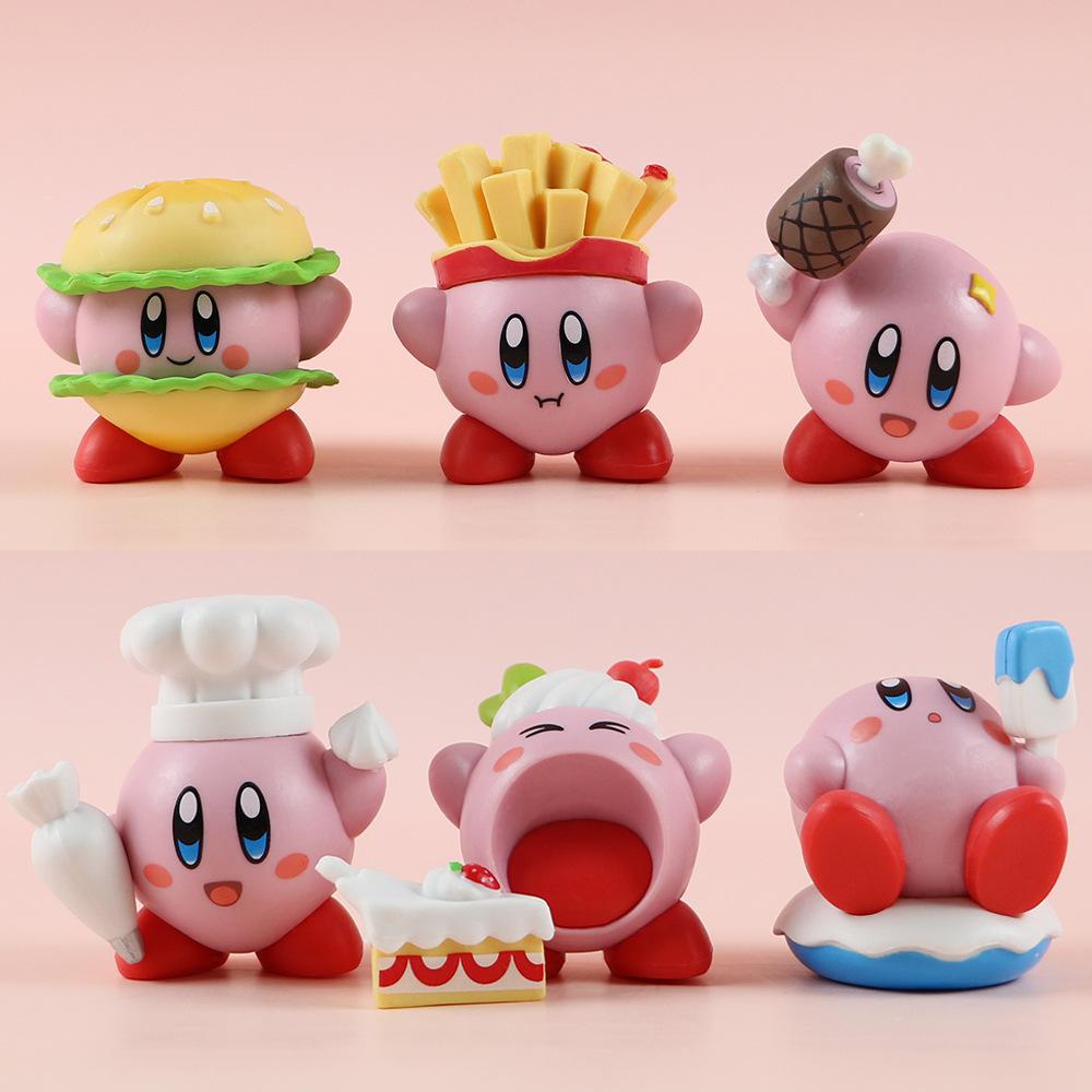New 8Pcs/Set Games Star Kirby Anime Figure Cute Cartoon Pink Kirby Mini Figure Decorative Collection Toy For Children's Gifts
