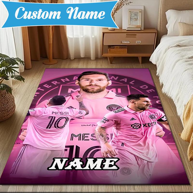 Custom Name Argentina's Victory Celebration Rug for Living Room, Game Rooms, Office, Bedroom, Floor Mat Playful Design, fan gifts Christmas decor
