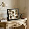 DIY Mini Museum Box with Small Golden Frames Figurines Lamps Photo Frame Shadow Box Family Memory Display Case Home Decoration