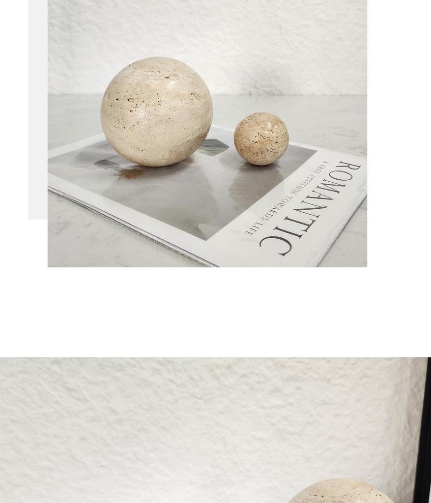 Mramorová kulatá koule - Minimalistická domácí dekorace do obývacího pokoje, na konferenční stolek, do ložnice a ke vchodu