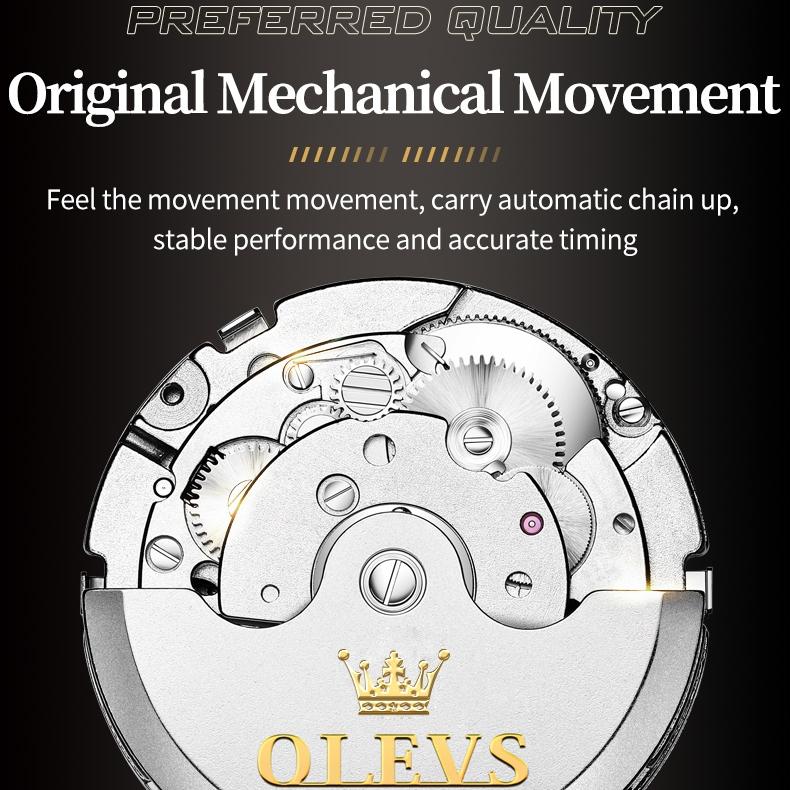 OLEVS Markenuhren, automatische mechanische Uhr, Business-Freizeit, hohle Herrenuhr, Herrenuhr, modisch
