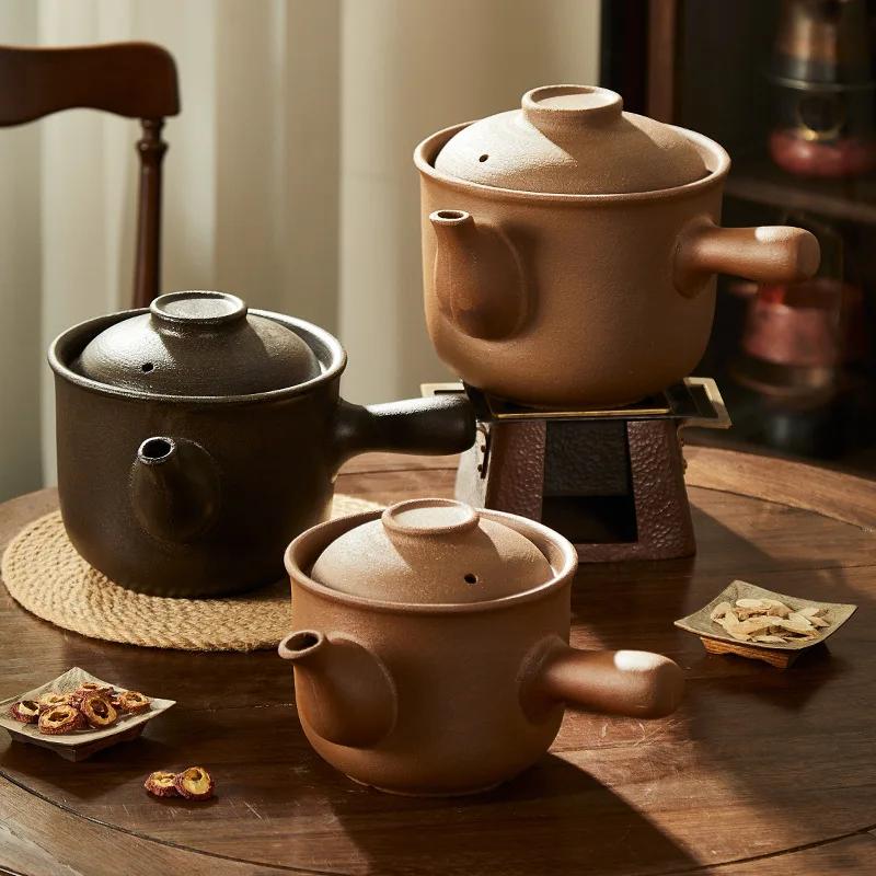 Crock Casserole Cooking Pot Chinese Medicine Pot Uncoated Crock Pot Kitchen Ceramic Cookware Clay Pots for Cooking Slow Cooker