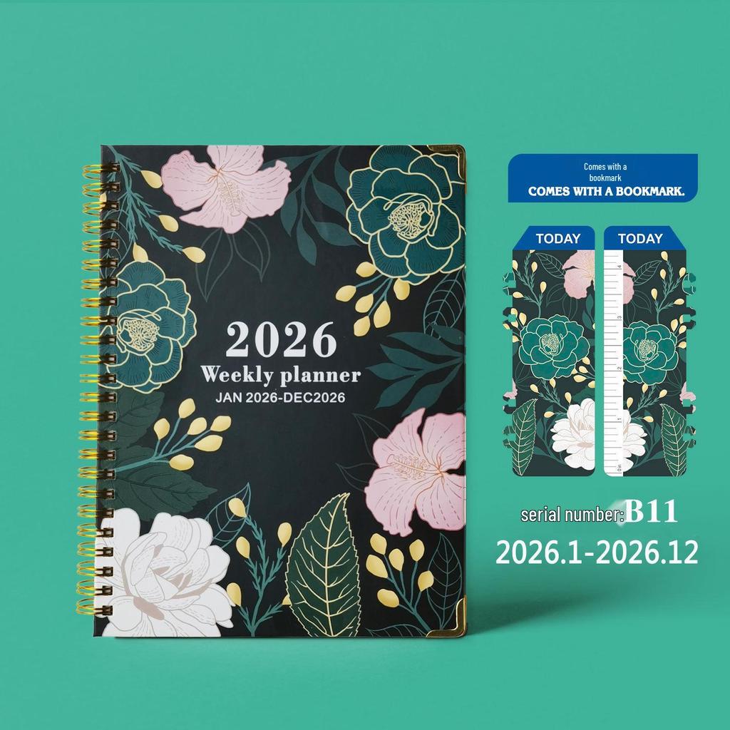 2026 English Business Planner: Cross-Border Stationery Diary with Coil Binding for Simple Scheduling and Record Keeping