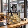Vintage Stone Pattern Tote Bag Fashion Portable Shoulder Bag for Daily Use