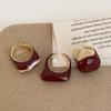 Ankara Red Drop Oil Irregular Metal Opening Ring Women'S Niche High-End Personality Fashion Versatile Ring Ring