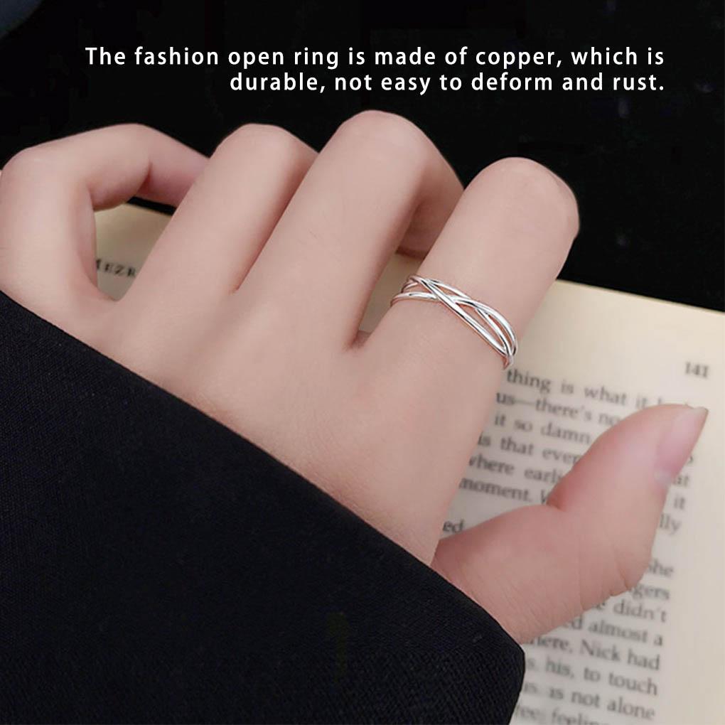 Woman Opening Ring Adjustable Fashion Trendy Wedding Engagement Bridal Festival Date Shop Simple Jewelry Ladies