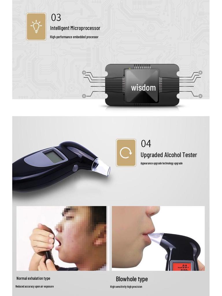 High-Precision Self-Driving Safety Car Breathalyzer Alcohol Tester