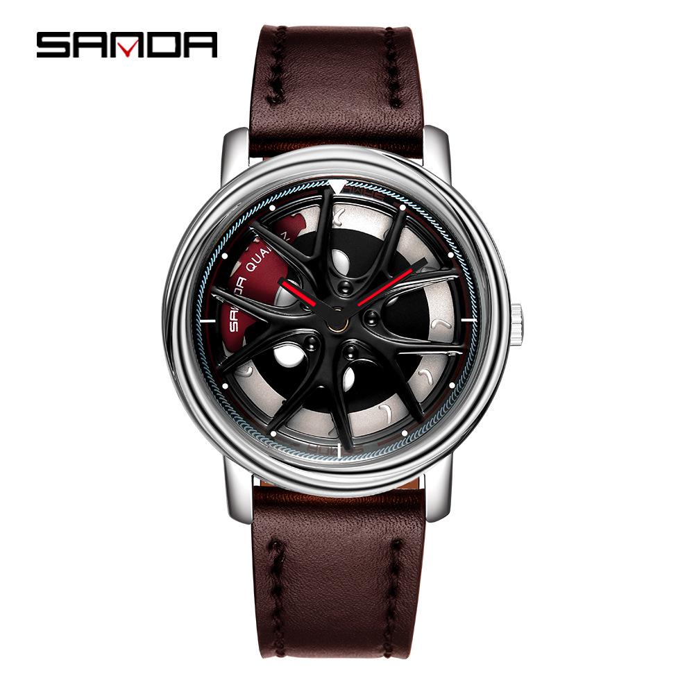 Sanda Meilleure Vente 1088 Montre pour Adolescent: Personnalisé, Cadran Rotatif 3D, Tendance, Quartz Étanche.
