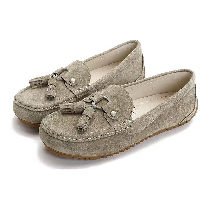 

2025 Women’s Genuine Leather Tassel Non-Slip Loafers – Casual Slip-on Maternity Shoes Size 35 світло-зелений колір