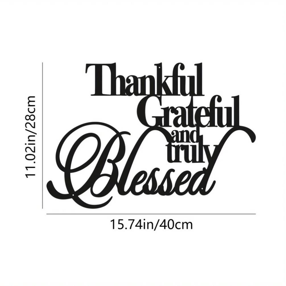 Custom Grateful Blessed Metal Sign Office Bedroom Home Wall Art Sculpture TY3149-01