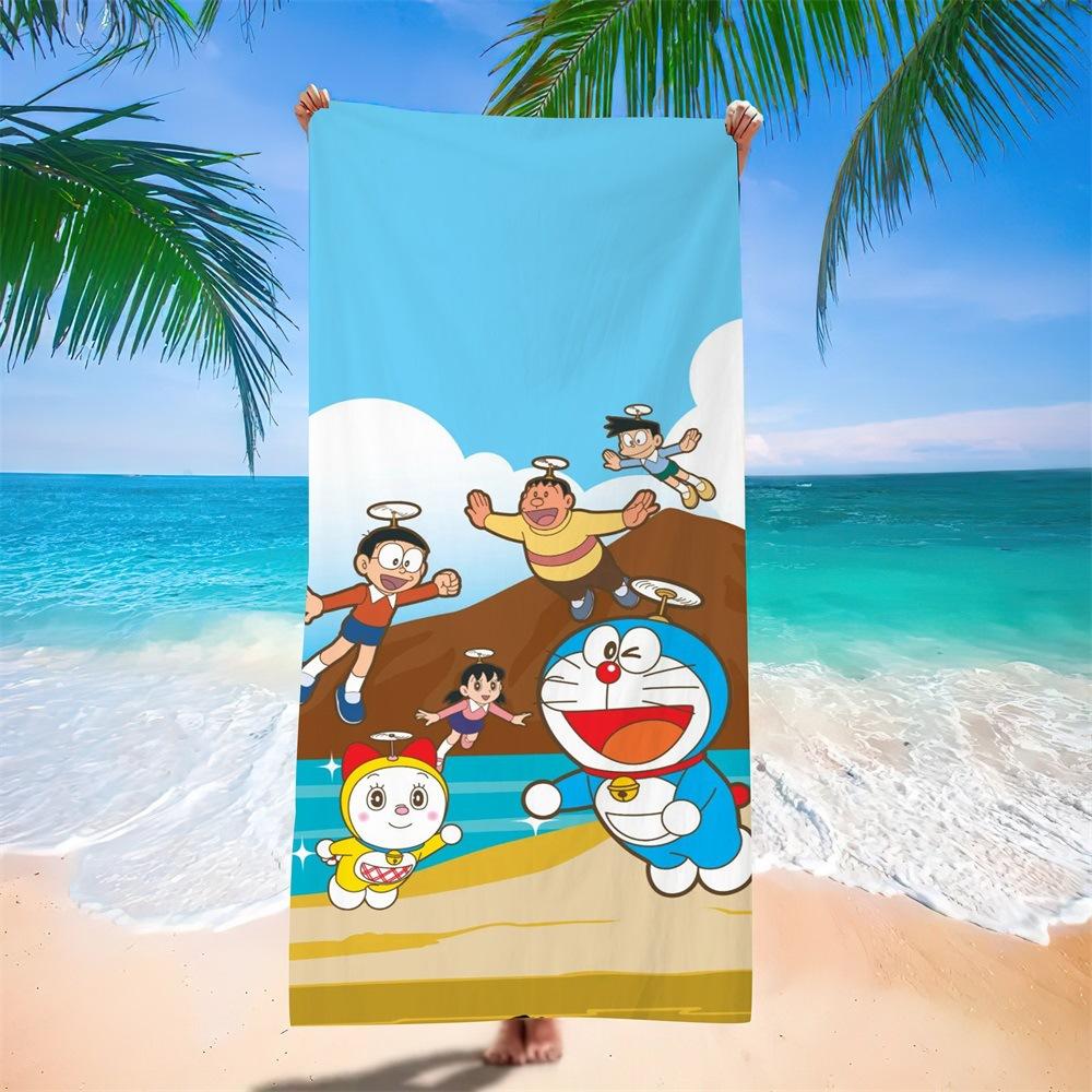 Cute Cartoon Character Printed Microfiber Beach Towel Quick Dry Soft Bath Towel For Kids Swimming