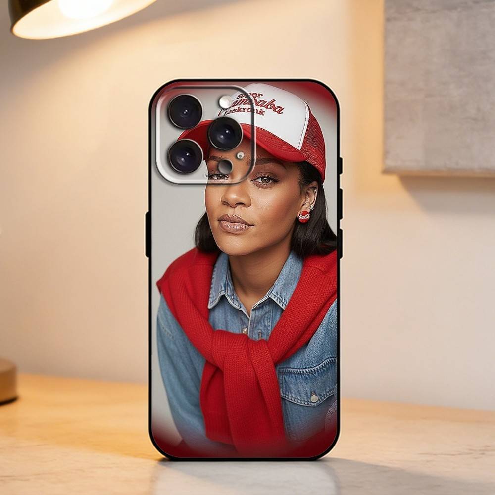 Hot singer R-Rihannas    Phone Case For iPhone 17,16,15,14,13,12,11 Plus,Pro Max,XS,Soft Silicone Black Cover