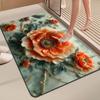 3D Floral Diatomaceous Earth Bath Mat - Absorbent, Quick-Dry, Stain & Wear Resistant Doormat