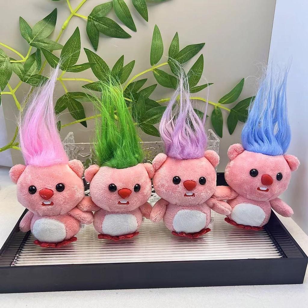 Plush Playful Loopy Beaver Doll Keychain Featuring Ultra Soft Material In Various Colors