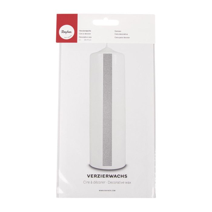 Cire à décorer, argent, 20x10cm, 2 pièces