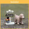 Resin Cartoon Dog Tabletop Plant Holder With Marker For Office And Home Decor