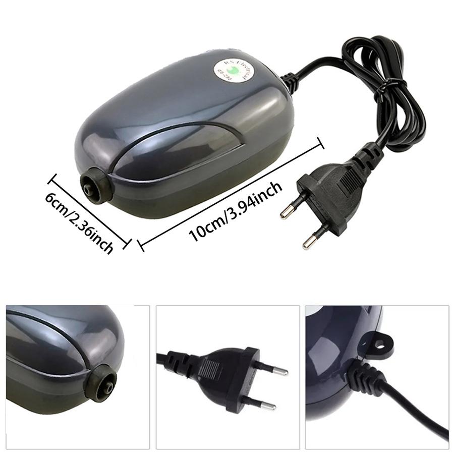 1Set Aquarium Air Pump Fish Tank Mini Compressor Single Double Outlet with Check Valve Tube Aquatic Accessories 220V 3W 5W