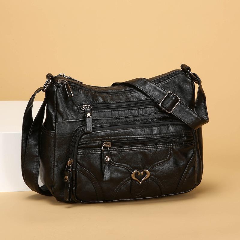 Middle-aged and elderly women's bags, new women's soft leather backpacks, large-capacity fashion versatile single shoulder messenger bags, women
