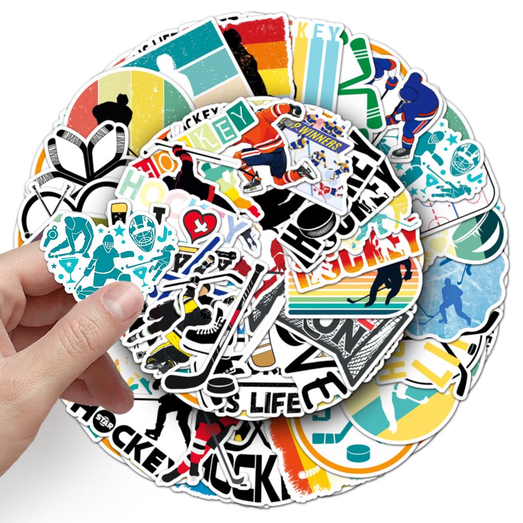 50 Ice Hockey Graffiti Stickers Personalized Sports Decoration Mobile Phone Water Cup Suitcase Stickers