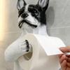 Creative Desktop French Bulldog Toilet Paper Holder Decorative Sculpture Resin Material Dog Design Functional Tissue Roll Stand for Home Bathroom