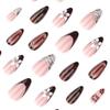 French Red Wearing Nail Art Nail Piece Hot-selling Zebra Pattern Flower Fake Nail Tortoiseshell Leopard Pattern Nail Piece